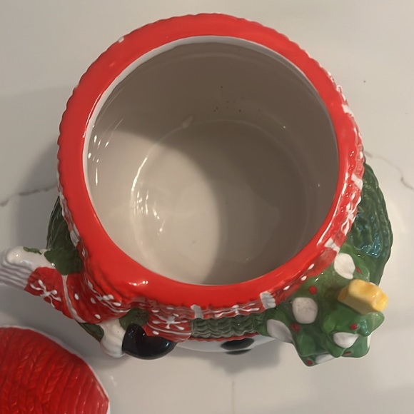 NEW Kringle's Kitchen large Snowman โ๏ธ cookie/treat jar 11.75" tall x 7.5" - Picture 5 of 8